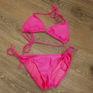 Neon pink bikini